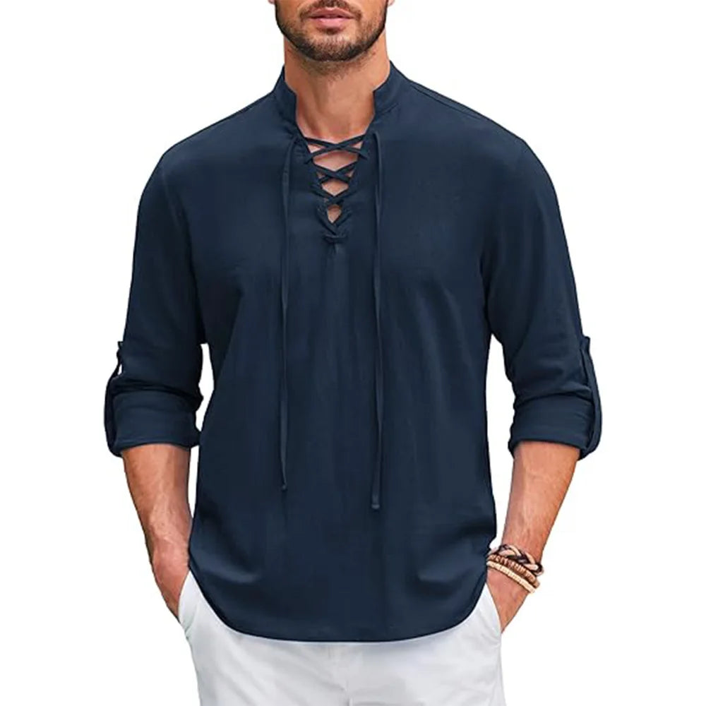 Lost Couture - Camicia da uomo in lino rinascimentale