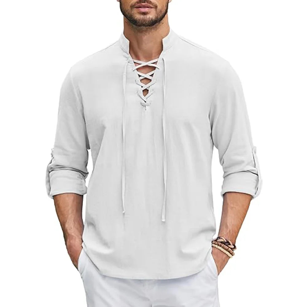 Lost Couture - Camicia da uomo in lino rinascimentale